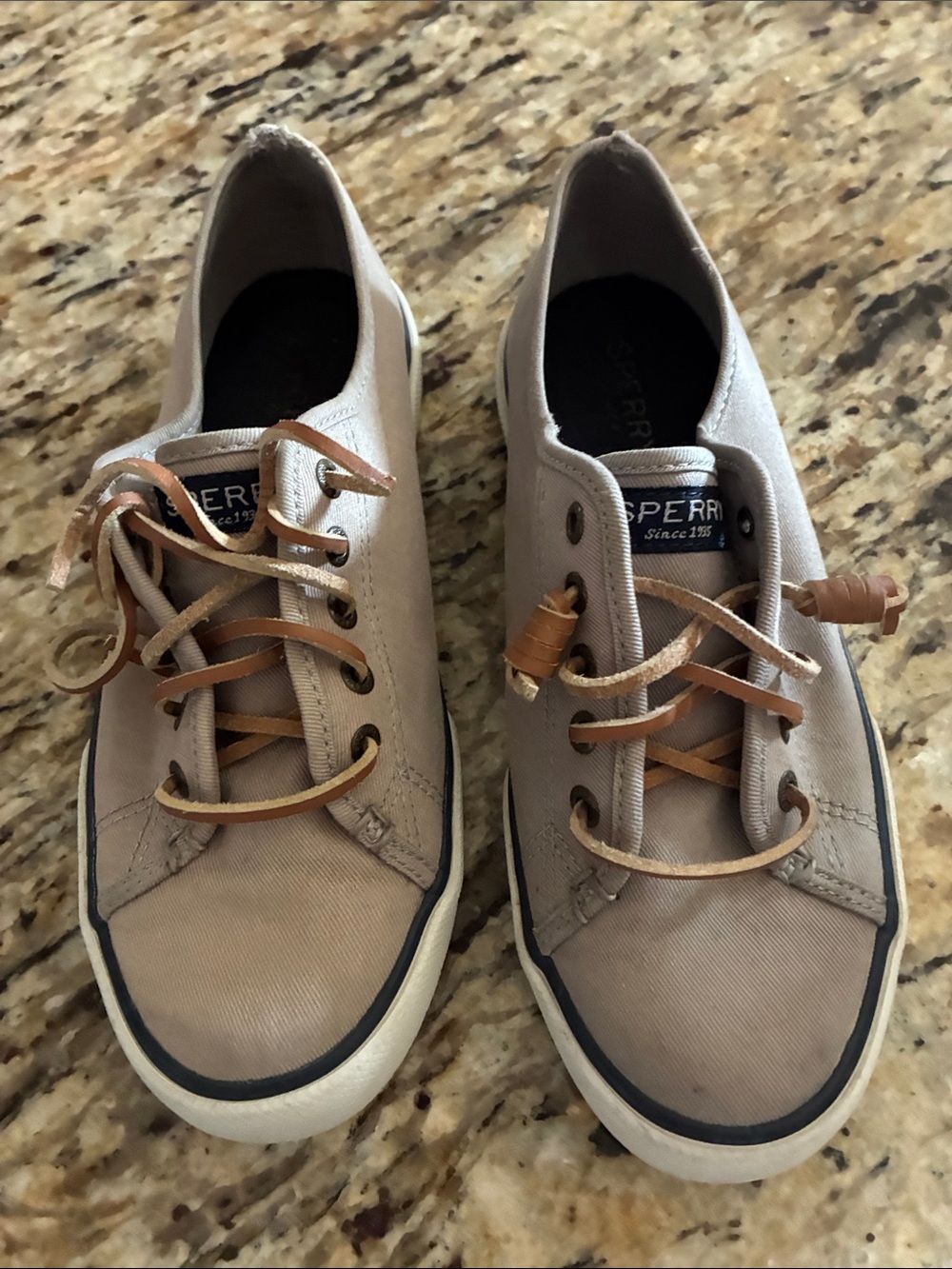Sperry Women's Taupe Canvas Boat Shoe Sneakers